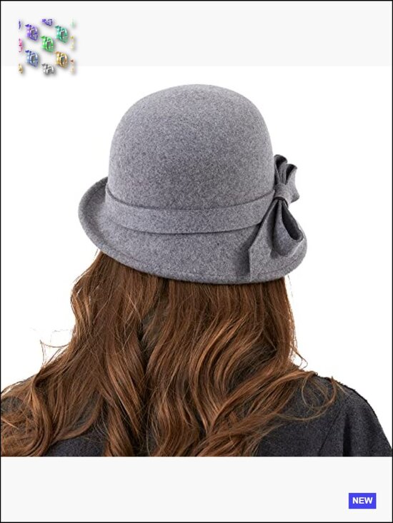 Wool Felt Bucket Hat Vintage Cloche Fedora Winter Church Bowler Hat